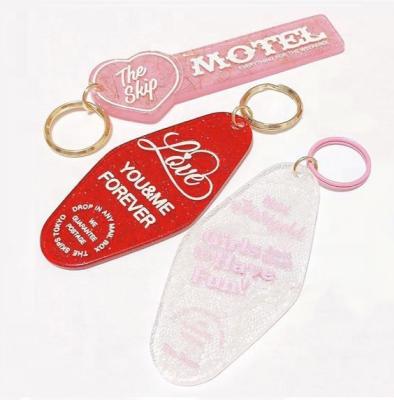 China Hot Selling Glitter Acrylic Key Chain Gift Custom Printed Acrylic Key Chain for sale