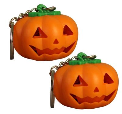 China Custom Gift Halloween Dector Pumpkin LED Lighting With Sound Key Ring Keychains For Toy Gift for sale