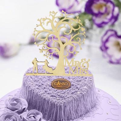 China 2021 Wooden Cake Topper Factory Wooden Cake Toppers Ornaments For Cake Wedding Party Decor Elegant Wood for sale