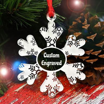 China Christmas Decoration Customized Acrylic Snowflake Decorations For Tree Personalized Christmas Ornaments Clear Acrylic for sale