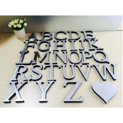 China Waterproof+Eco-friendly 28 Pieces /Creative Acrylic Decorative Wall Sticker Self Adhesive Alphabet Mirror Stickers for sale