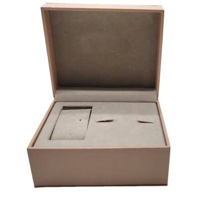 China Luxury Wooden Logo Watch Packaging Customized MDF Wrapped Special Paper Watch Boxes With Jewelry Gift Watch Box Paper Set for sale