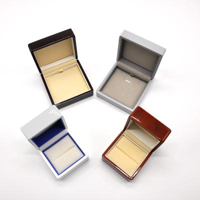 China Custom Jewelry Packaging Logo Printed Wooden Jewelry Necklace Ring Earring Storage Packaging Jewelry Box for sale