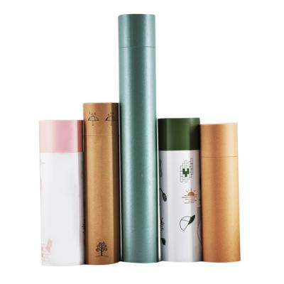 China Recycled Materials Food Grade Round Paper Box Cardboard Cylinders Long Cardboard Paper Tube With Lid Paper Tube Sealing for sale