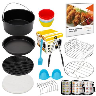 China Viable 8 Inch Air Fryer Accessories 14 Pcs XL Air Fryer Accessories With Magnetic Recipe Cookbook Cheat Sheets For 5.3QT - 5.8QT for sale