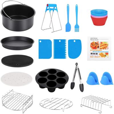 China Viable 8 Inch Air Fryer Accessories 19 Pcs Deep Fryer Accessories With Recipe Cookbook Compatible With All Air Fryer 4.2QT - 5.8QT for sale