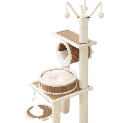 China Viable Pet Supplies Cat Climbing Frame Scratch Board Custom Made Wholesale Cat Pillar Cat Tree Toys for sale