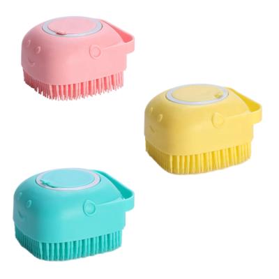 China Stocked Dog Bath Brush Cat Scrubbing Brush Can Be Equipped With Shower Gel Silicone Massage Brush for sale