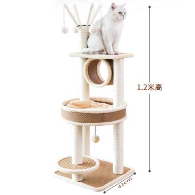 China Viable Cat Tree Scratching Toy with a Cat Tower Furniture Jute-Covered Scratching Ball Activity Center Signals for sale