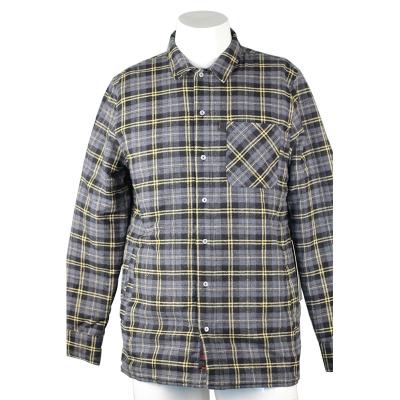 Chine Longues chemises de travail de plaid de flanelle de coton de douille avec le logo de broderie de société à vendre