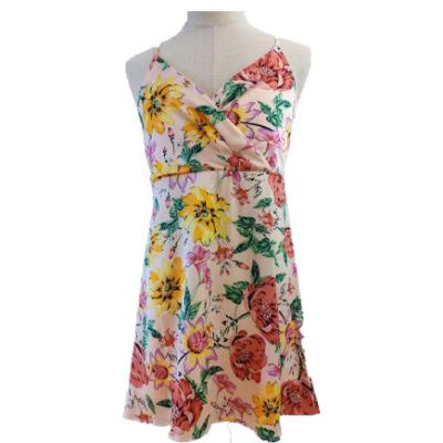 Chine Robes sexy sans manche de camisole de tenue de détente de dames de lien de plage d'impression florale d'été maxis à vendre