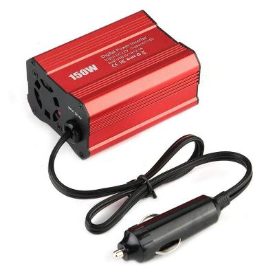 China 150w Phone Factory Price Power Converter Car Charger 12v DC to 110v 220v AC Power Adapter Dual USB Charger Portable Car Power Inverter for sale