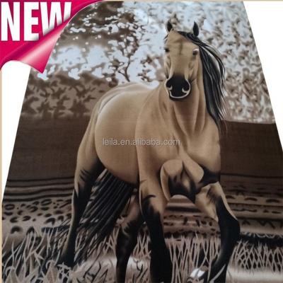 China Electric Customized Promotional Soft Fleece West Horse Fleece Throw Fleece Blanket for sale