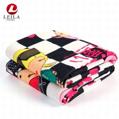 China Super Soft Digital Printed 100% Polyester Fleece Fabric PASSIONATE Blanket for sale