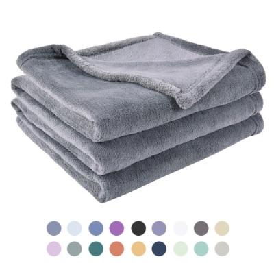 China Custom Warm Flannel Coral Polar Fleece Throw Blanket Logo Soft Fuzzy Anti-Static Microfiber for Winter for sale