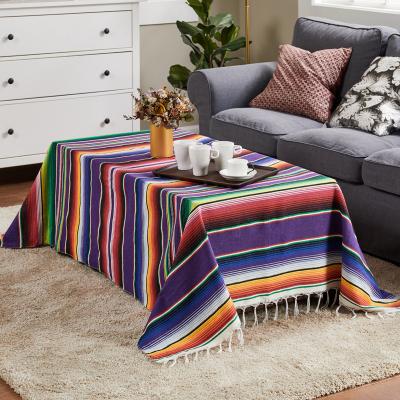 China Mexican Style Wholesale Custom Picnic Fancy Rectangular Cotton Mexican Table Cloth for Rectangular Tables for sale