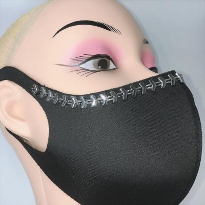 China 2021 Designer Face Cover Fashion Woman Face Cover Black Dustproof Washable Face Cover for sale