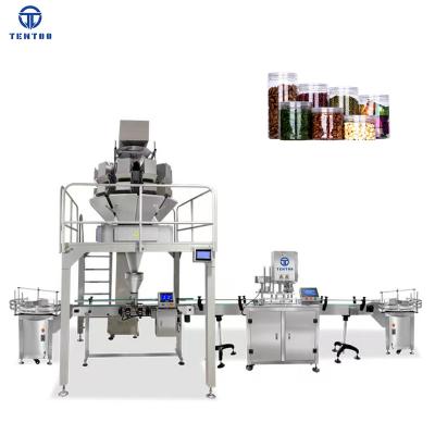 China Automatic Food Pellet Bottle Hemp Chocolate Pine Nuts Coffee Beans Weighing Gasket Filling Filling Machine for sale