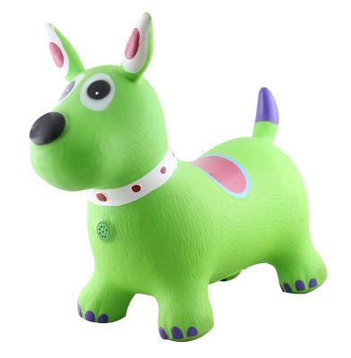 China Inflatable Toy Inflatable PVC Eco-friendly Material Ride-on Hopper Paint Animal Dog With Voice Indoor And Outdoor Toys for sale