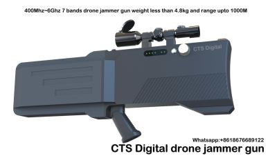 China 7 Bands Drone Jammer 400mhz ~6ghz Anti Drone System 1000m Jamming Range for sale