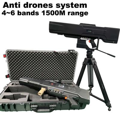 China 5 bandas Sistema Anti Drone Handheld Drone Jammer 900mhz a 6ghz à venda