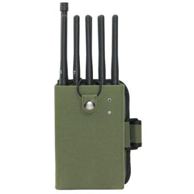 China Handheld 8 Bands Cellular Signal Jammer UHF VHF Lojack Blocker 3-5M Range for sale