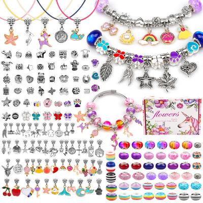 China Fashionable.Popular Factory Wholesale Colorful Crystal Beads Pendant Girl Jewelry Alloy Diy Bracelet Production Material Set for sale