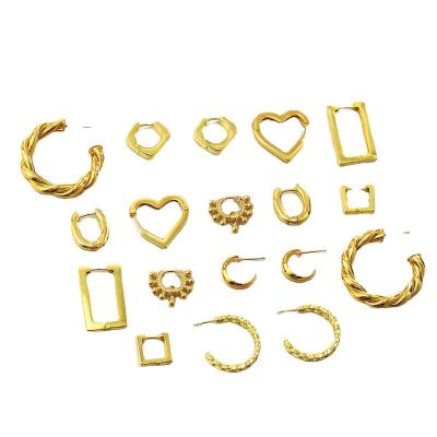 China TRENDY Shily & OS Hot Selling 18k Gold Electroplated Earrings Simple Gold Small Ring Punk Hip Hop Personality Earrings for sale