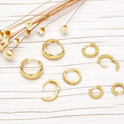 China TRENDY Wholesale Sales Of All Matching Temperament Earrings Zircon Geometric Buckle Hoop Earrings for sale