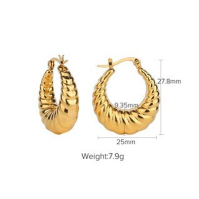 China Other Shily & Os Hot Selling Stainless Steel Metal Earrings With 18k Gold Plated Titanium Steel U-thread Earrings for sale