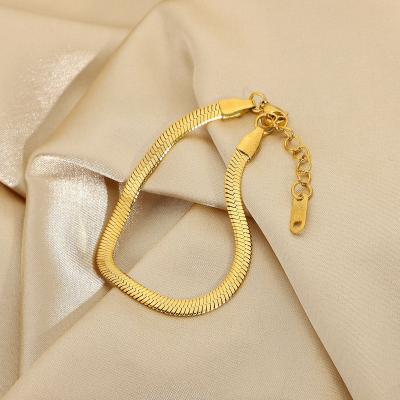 China Casual/Sporty fashion minimalist bracelet necklace Independent packaging vacuum electroplating316Stainless steel snake chain fine bone chain for sale