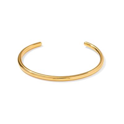 China Casual/Sporty French Style Niche Design 18k Gold-plated Titanium Steel Bracelet Women's Fashion All-match Stainless Steel Open Bracelet for sale