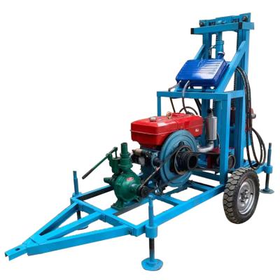 China Construction Diesel Engine Hydraulic Drilling Rig For Water Well Portable Hydraulic Water Well Drill Machine With Wheels for sale