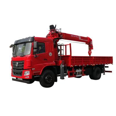 China TRUCK CRANE Hot Selling Self Loading Flatbed Truck With 5ton 10ton Straight Boom Crane for sale