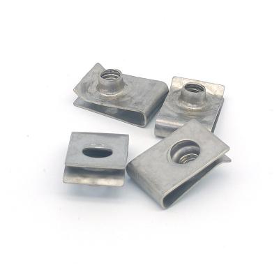 China Heavy Industry Customized Carbon Steel Spring Clip M6 M8 White Galvanized U Cage Nut For Furniture Reed Nut for sale