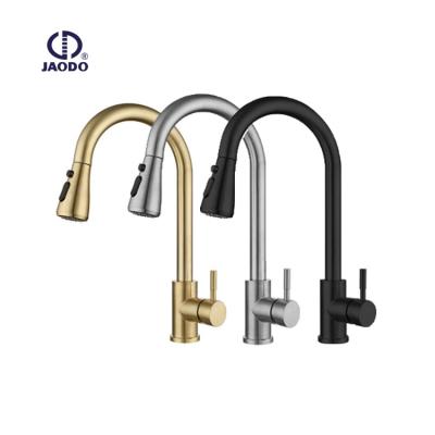 China Single Sense Faucets Manufacturer Brass Kitchen Faucet Handle Pull Down Kitchen Faucets Mixer To Tap Hot And Cold Water Pull Out Kitchen Faucet for sale