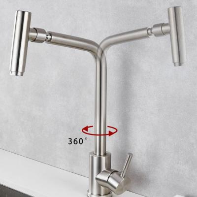 China Professional Thermostatic Faucets Stainless Steel 360 Degrees Rotating Chrome Kitchen Faucet for sale