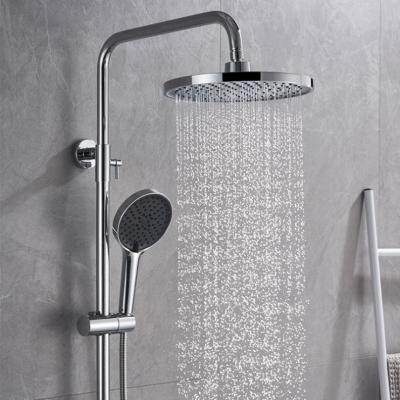 China With Brass Chrome Bathroom In-Wall Digital Shower 3 Way Sliding Bar Mounted Bath Waterfall Mixer Rain Shower for sale