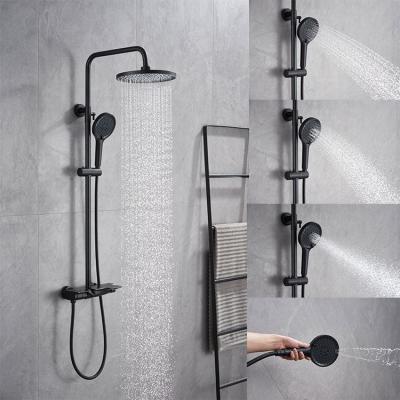 China With European Slide Bar Bathroom Shower Faucet Concealed Luxurious 3 Way Shower Mixer In-Wall Mount Shower Set for sale