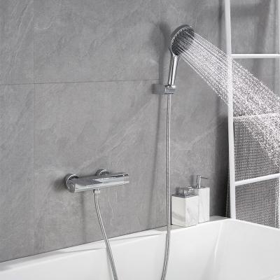 China With Thermostatic Shower Set Adjustable Handheld Bathtub Wall Mounted Bath Shower Sliding Bar for sale