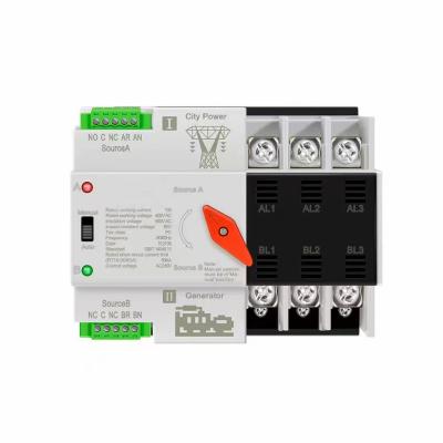 China Mini Type Automatic Transfer Switch, New Type 2P 63A Single Phase Power Inverter Single Phase Din Rail Dual ATS Rail Type for Generator 1pcs for sale