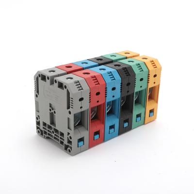 China Wire connecting 10pcs 35mm din rail type electrical termina Mrk terminal block wire connector MRK 4mm terminal block cable connector for sale