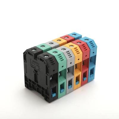 China Wire Connecting Rail Type 10pcs 35mm Din Rail Series Terminal Block MRK Electrical Terminal Terminal Block Wire Connector Cable Screw Terminal for sale