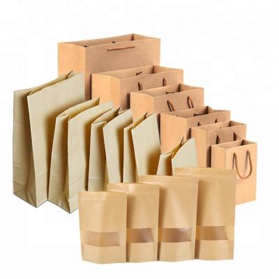 China Recyclable Customized Kraft Bag Bolsas De Kraft Ziplock Paper Bag For Food Nuts Wine Bag for sale