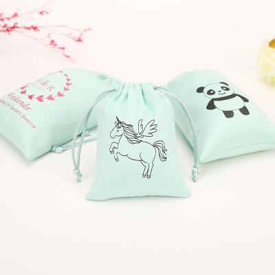 China Recyclable Custom Printed Chic Logo Jewelry Cosmetic Pouch Packaging Bag Wedding Favor Bags Makeup Jewelry Packaging Bag for sale