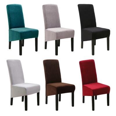 China Stretchable Polyester Spandex Velet Slipcovers Plush Elastic Chair Cover for sale