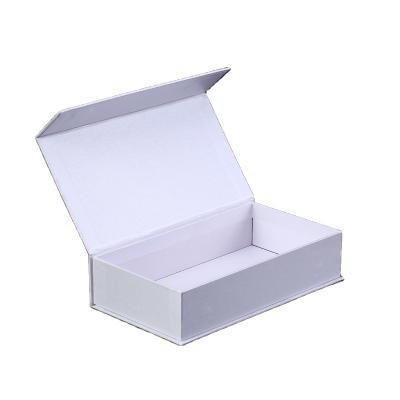 China Recycled Materials Black White Custom Cardboard Magnetic Luxury Book Shaped Packaging Boxes With Envelope Flap for sale