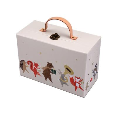 China Recycled Materials Paper Baby Toy Mini Suitcase Box, Baby Cloth Packing Suitcase, Cardboard Baby Shoebox Packing for sale