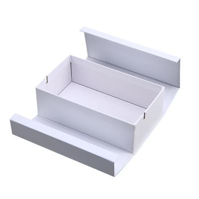 China Recycled Materials Luxury Eco-Friendly Custom Book Shape Hard Knock Down Top White Small Magnetic Folding Paper Box Gift Box for sale