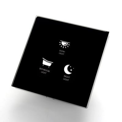 China Tempered Glass Automation Hotel RS485 Smart Touch Screen Light Control Switch for sale